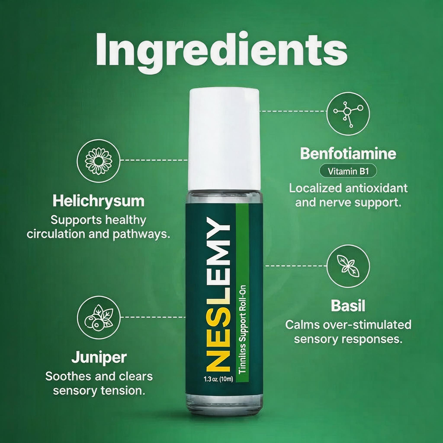 Sensory Support Roll-On 🌿 Calm Ear Noise & Promote Peace – With Benfotiamine & Essential Oils ✨